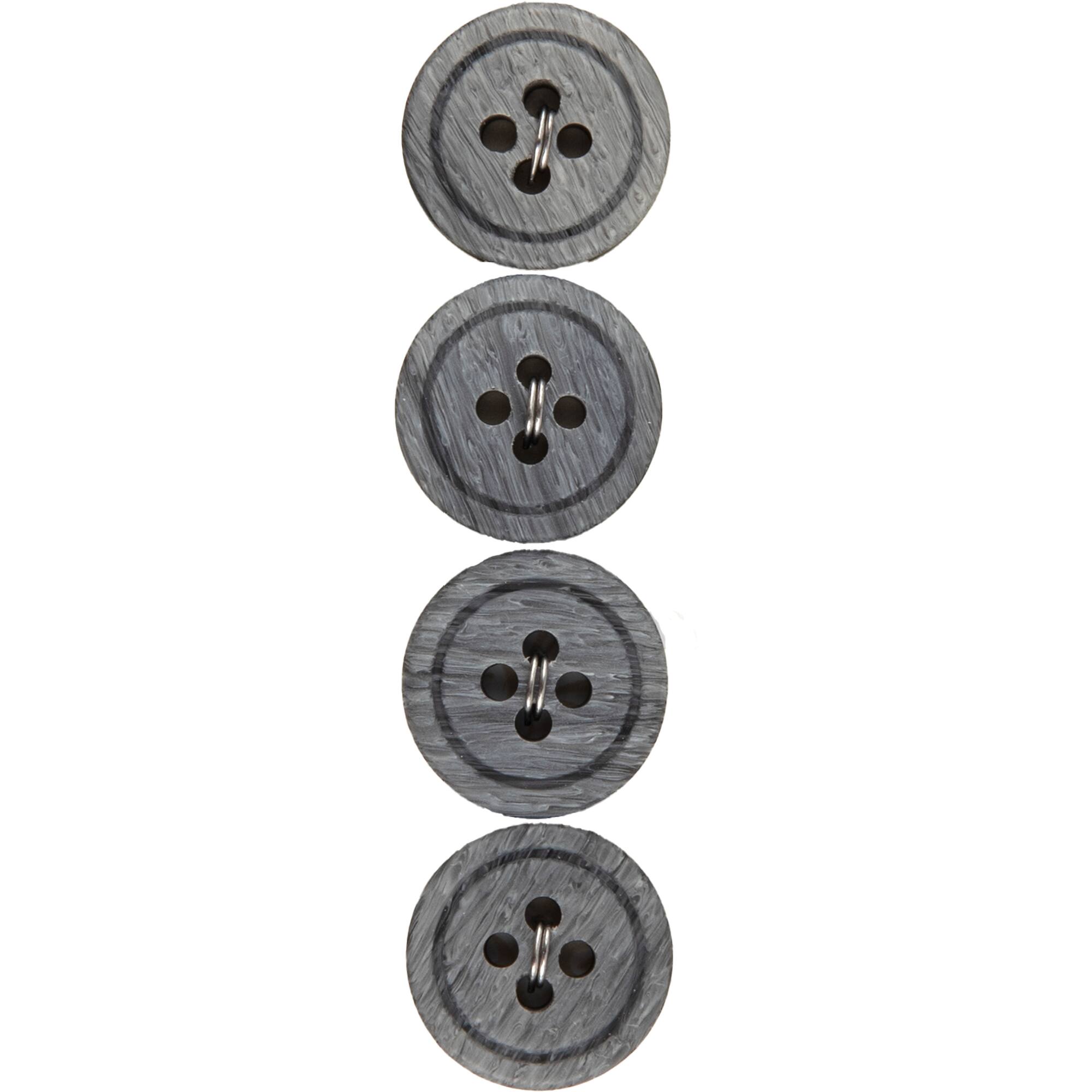 LaMode® 5/8" Light Gray 4-Hole Buttons, 4ct.